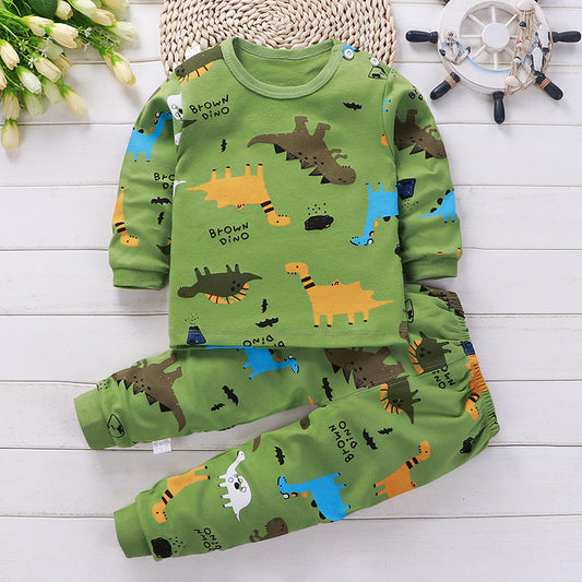 Dino Green Sweatshirt & Footie Pajamas
