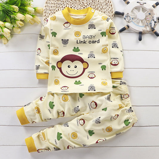 Monkey Face Yellow Sweatshirt & Footie Pajamas