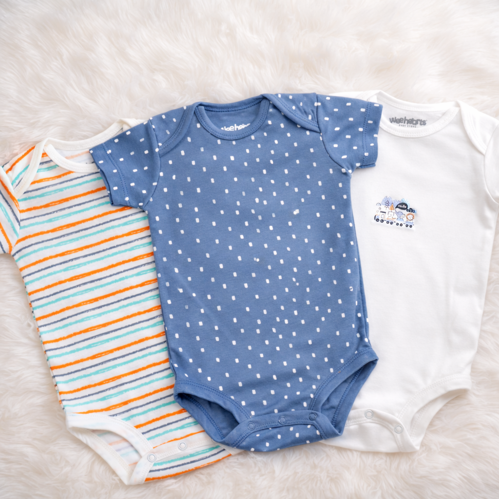 Hello Theme Bodysuits Short Sleeves 3 Pcs Pack