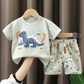 T-Shirt & Short Pants Set for Summer Character Cartoon Print Short Sleeves