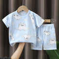 T-Shirt & Short Pants Set for Summer Character Cartoon Print Short Sleeves