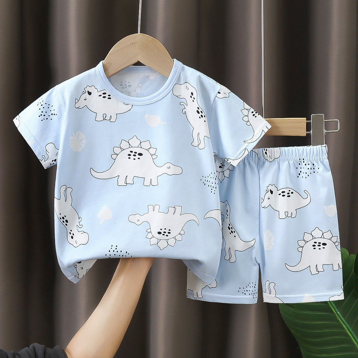 T-Shirt & Short Pants Set for Summer Character Cartoon Print Short Sleeves