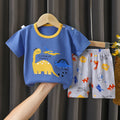 T-Shirt & Short Pants Set for Summer Character Cartoon Print Short Sleeves