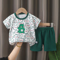 T-Shirt & Short Pants Set for Summer Character Cartoon Print Short Sleeves