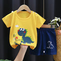 T-Shirt & Short Pants Set for Summer Character Cartoon Print Short Sleeves
