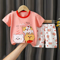 T-Shirt & Short Pants Set for Summer Character Cartoon Print Short Sleeves