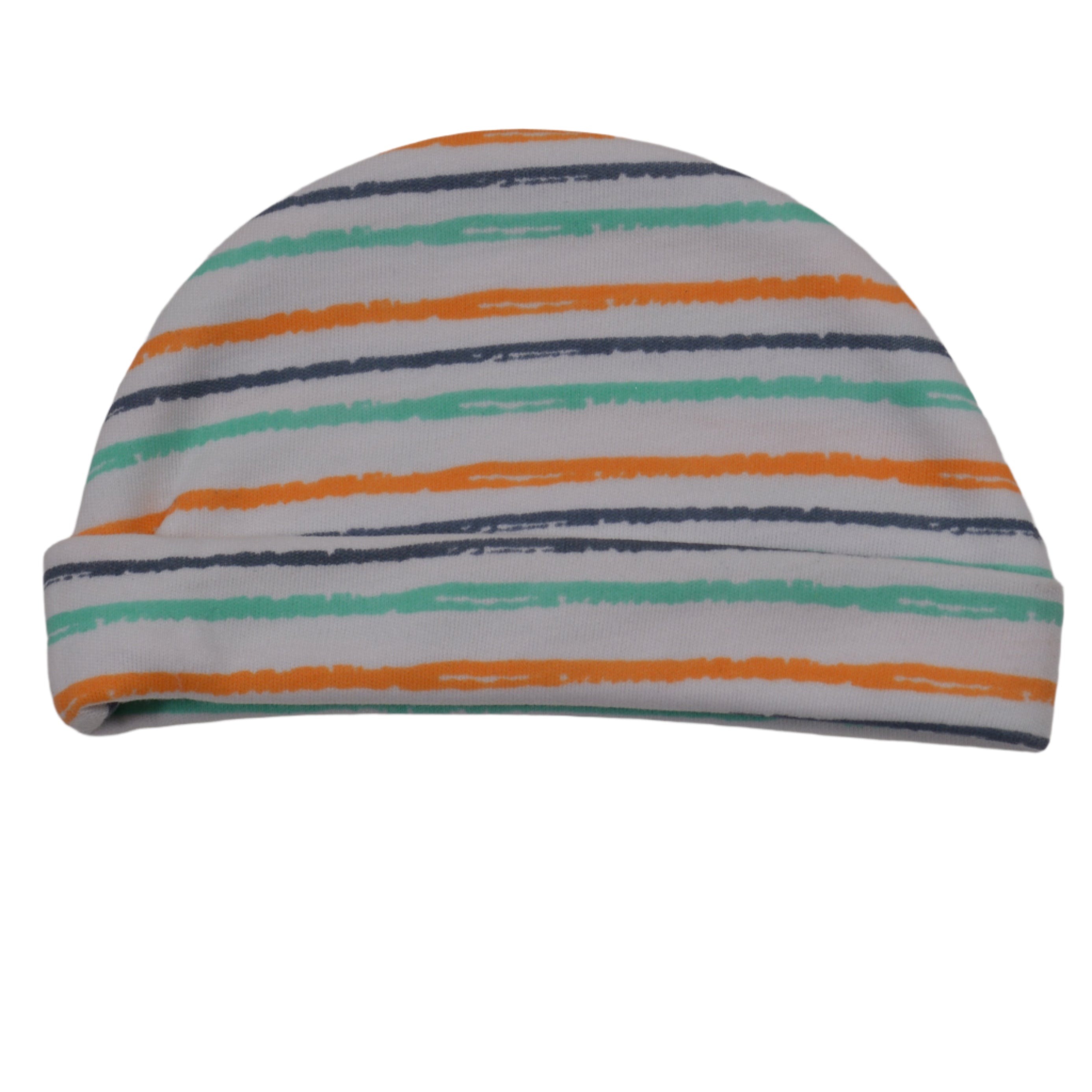 White Multicolor Bold Lines Cap