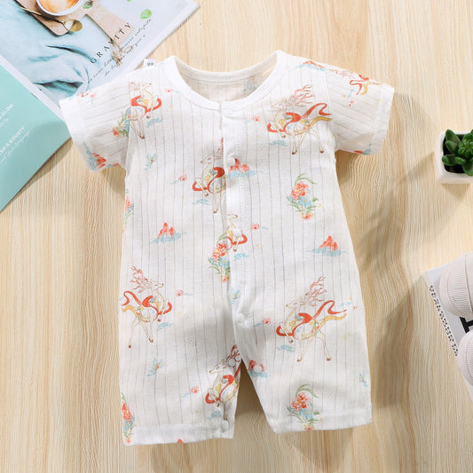 Reindeer Design Beige Rompers