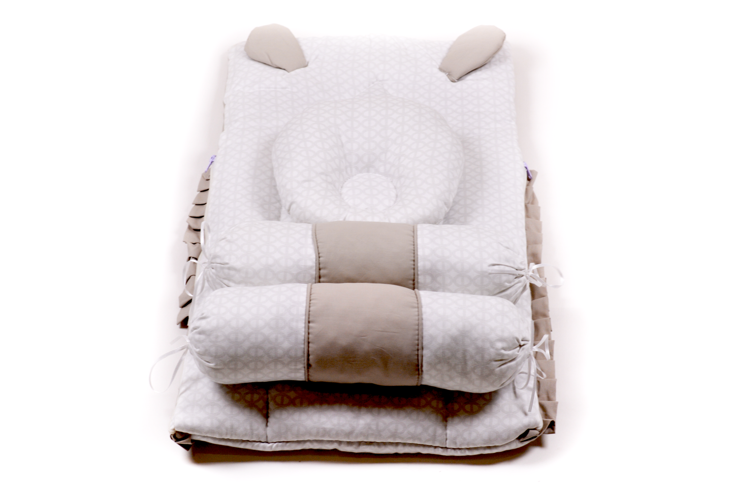 Grey and White Bed Set 5Pcs