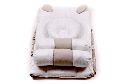 Grey and White Bed Set 5Pcs