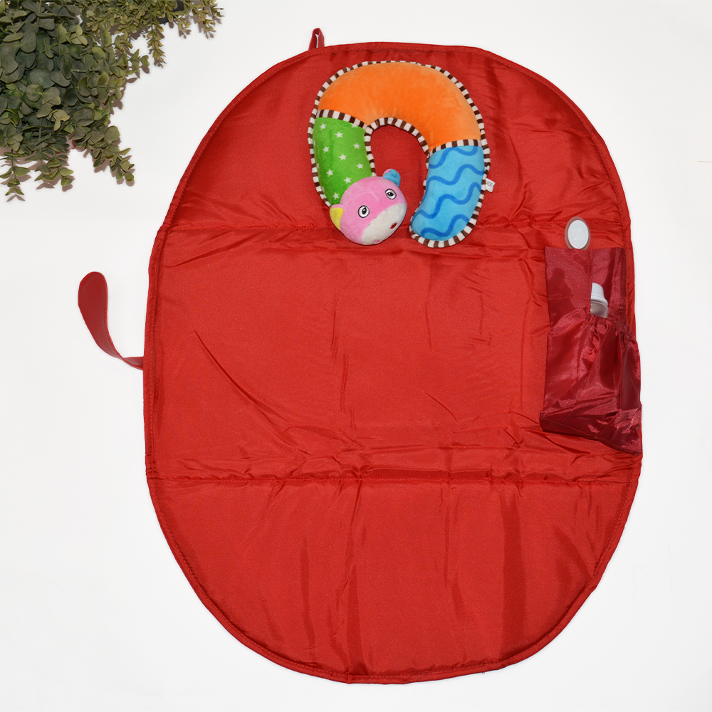 Grey Red Print Changing Clutch