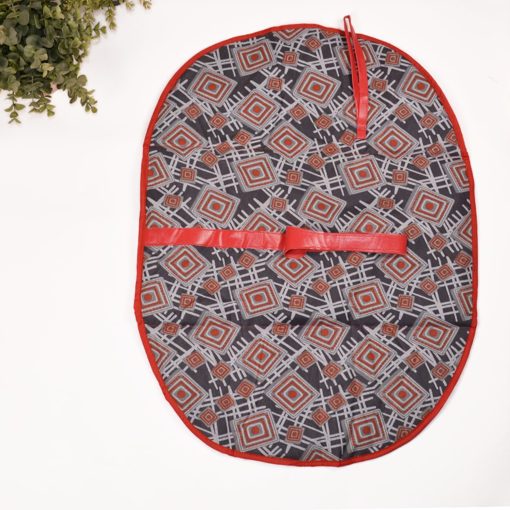 Grey Red Print Changing Clutch