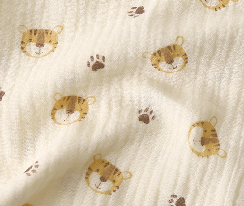 Bear and Paw Print Beige Shirt and Pajama Set